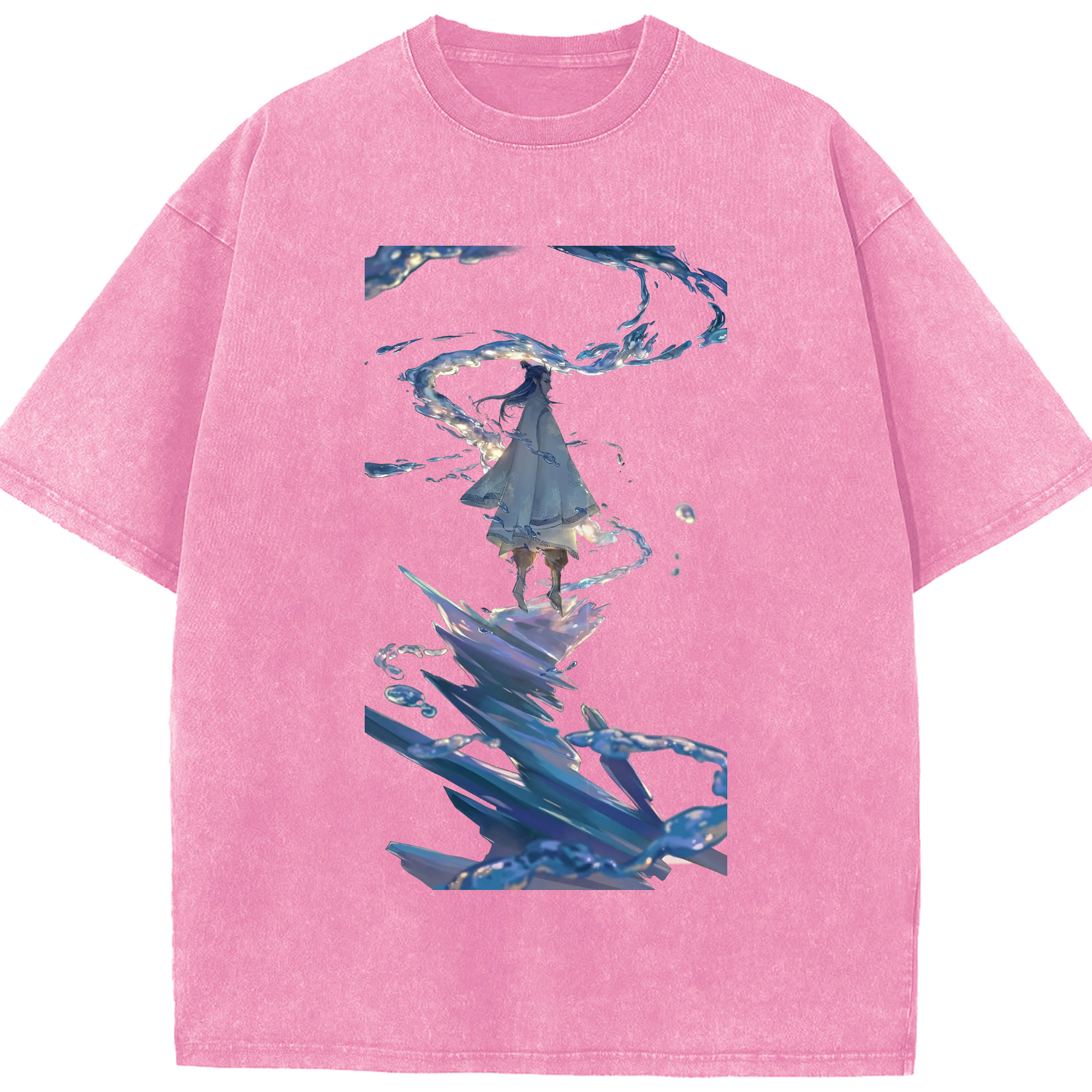 （画像用） Ne Zha 2 ナタ 魔童の大暴れ 綿100% ヴィンテージ風 半袖Tシャツ（フロントプリント）